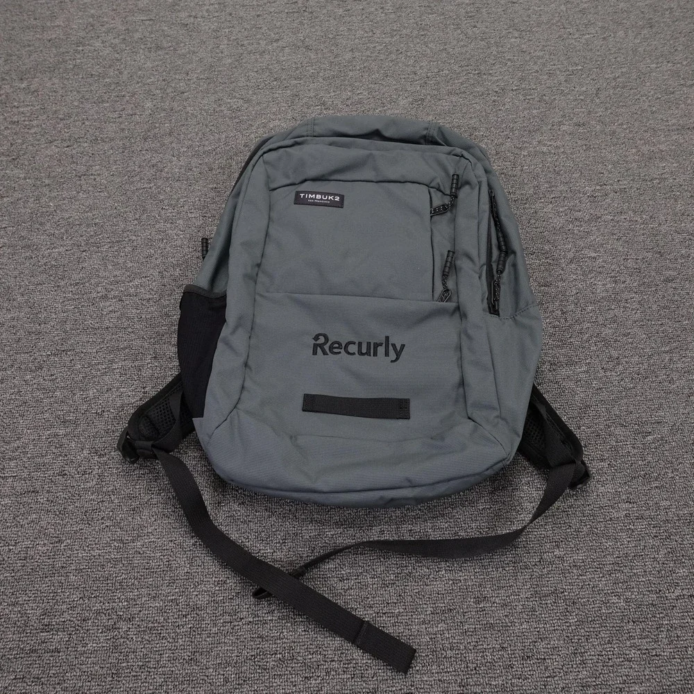 Timbuk2 Backpack Gray 19in‎ Laptop Mens Travel Work Recurly Logo Daypack Bag